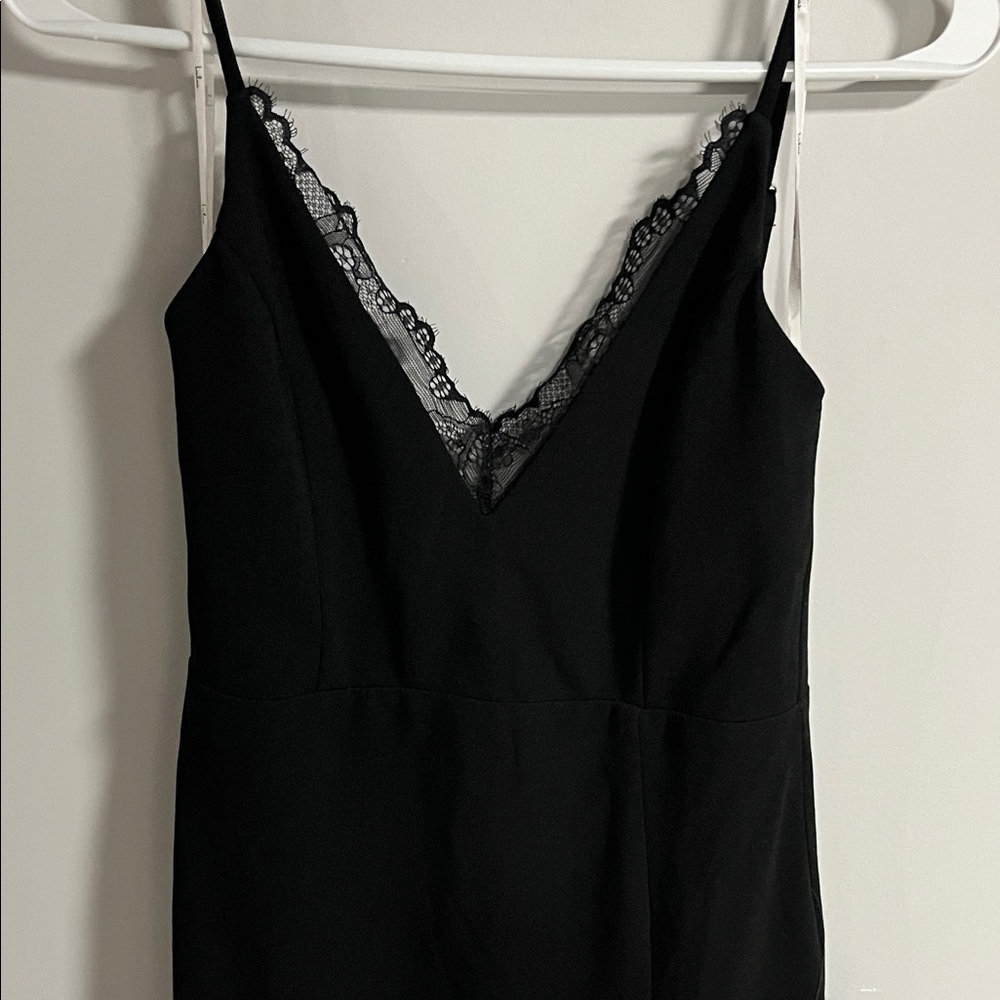 Lulu's Black Lace Trim Dress